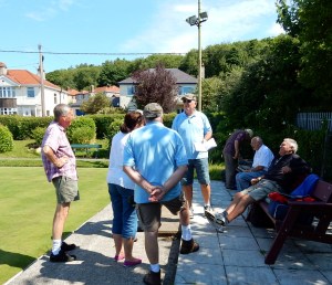 arrival at Dyserth Bowling Club prior to Final 